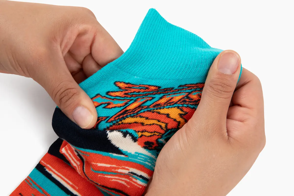 Close-up of a high-quality knitted sock